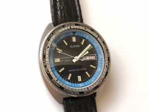 【送料無料】vintage self winding daydate clinton diver world time watch