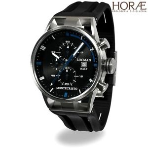 【送料無料】orologio da polso uomo locman montecristo 051000bkfbl0gok crono nero blu quarzo