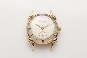 【送料無料】rare longines anchor lug 33mm mens dress 14k yellow gold watch