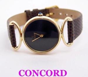 【送料無料】solid 14k yellow gold concord ladies quartz watch 358227* exlnt cond* serviced｜hokushin