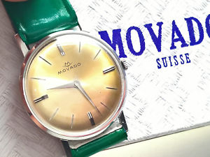 【送料無料】rarissimo orologio movado solo tempo anni 50 carica manuale in acciaio con box｜hokushin