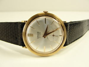 【送料無料】gold 750er18kt venus herren uhr 19 rubis incabloc vintage watch orologio swiss