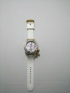 【送料無料】swiss legend neptune goldtone steel white silicone strap watch|hokushin