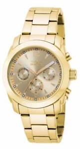 【送料無料】invicta womens angel chronograph gold plated stainless steel watch 17901|hokushin