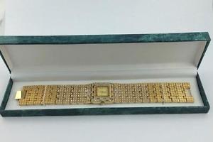 【送料無料】unworn suzanne somers goldtone crystal enhanced 8 l x 1 w bracelet watch nib|hokushin