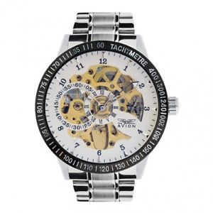 【送料無料】orologio avion skeleton ii automatic uomo acciaio bianco av1815wt｜hokushin