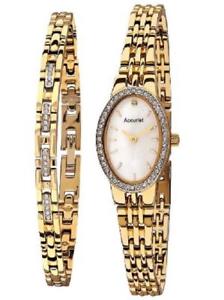 【送料無料】accurist crystal ladies bracelet and watch set lb1349