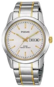 【送料無料】pulsar pj6023x1 mens steel gold 100m wr date watch|hokushin