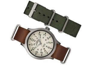 【送料無料】neues angebottimex orologio uomo,expedition,retroilluminato indiglo,doppio cinturino nato｜hokushin