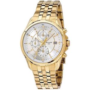 【送料無料】accurist mens fashion chronograph gold bracelet watch mb933s｜hokushin