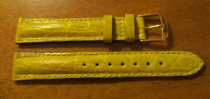 【送料無料】bracelet montre en croco sur veau de couleur jaune de marque frivolux t16 mm