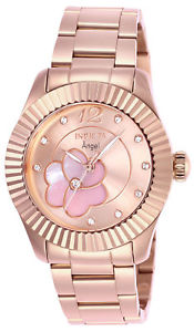 【送料無料】27443 invicta 35mm womens angel rosetone stainless steel watch