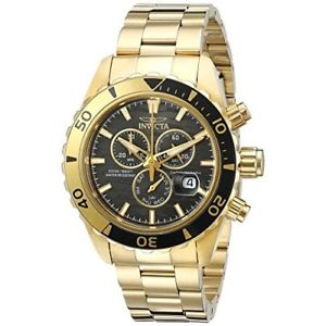 【送料無料】invicta mens pro diver 20187 gold stainless steel chronograph watch