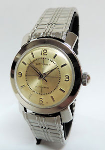 【送料無料】1960’s mens wittnauer stainless automatic, 17 jewels, flared lugs, serviced