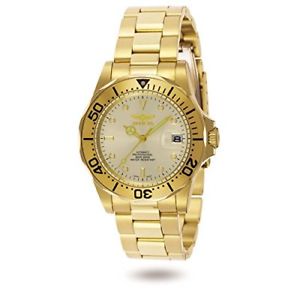 【貨物輸送無料】invicta mens pro diver automatic 200m gold plated stainless steel watch 9618