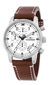 【送料無料】thunderbirds multipro flieger chronograph datum leder pilot herrenuhr tb106706