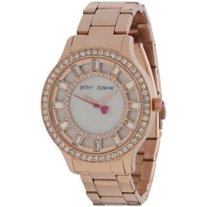 【送料無料】 womens betsey johnson rose gold crystal glitz watch bj0015720 155
