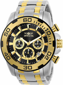 【送料無料】invicta mens pro diver quartz chrono 100m two tone stainless steel watch 22322