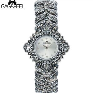 【送料無料】100 925 sterling silver watch lady women thail silver wristwatch quartz bracele