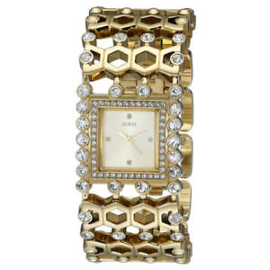 【送料無料】guess u0574l2 womens gold tone st steel grystals glitz g link bracelet watch 21,885円