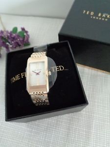 【送料無料】bnwt ted baker ladies gold stainless steel bracelet strap watch 10031189