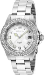 【送料無料】invicta womens angel quartz crystal accent 200m stainless steel watch 20502
