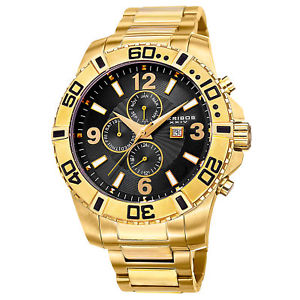 【送料無料】 mens akribos xxiv ak671ygb bold swiss day amp; month stainless steel watch