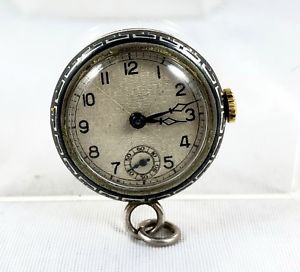 【送料無料】neues angebotswiss silver pendant watch with niello decoration *** pre 1933 ***