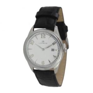 【送料無料】orologio uomo lorenz 026981aan pelle nero classico bianco sub 50mt