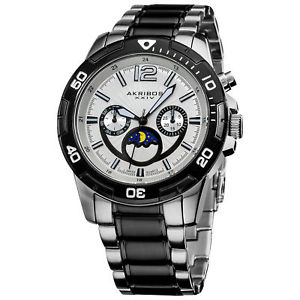 【送料無料】 mens akribos xxiv ak574ttb swiss daynight indicator twotone steel watch