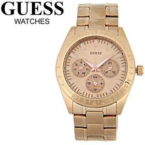 【送料無料】 guess rose gold bracelet feminine dress lady watch day date u13623l1 nwt