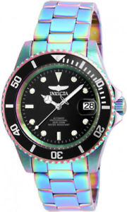 【送料無料】26600 invicta mens pro diver automatic 100m iridescent stainless steel watch