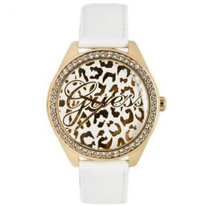 【送料無料】orologio donna guess w0401l1 pelle bianco gold dorato maculato swarovski｜hokushin
