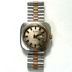 【送料無料】vintage guildcrest lunastar mens 17 jewel watch astronaut lunar landing steel