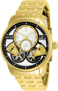 【送料無料】invicta mens objet d art automatic chrono goldplated s steel watch 25579｜hokushin