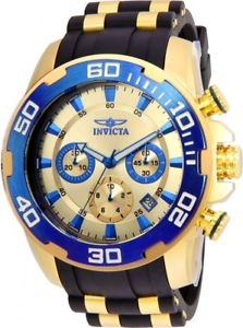 【送料無料】invicta 22343 gents yellow steel amp; silicone strap chrono watch