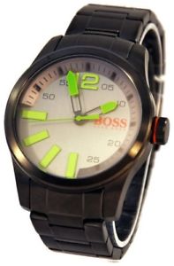 【貨物輸送無料】neues angebot195 hugo boss orange mens paris ion grey ss bracelet watch 1513050 nwt