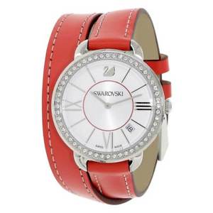 【貨物輸送無料】swarovski 5095942 womens aila double wrap red strap crystal watch
