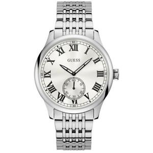 【貨物輸送無料】neues angebotguess mens cambridge 44粍 steel bracelet amp; case quartz analog watch w1078g1