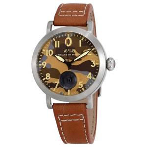 【貨物輸送無料】orologio uomo avi8 lancaster bomber av402008 pelle marrone camouflage 50mt