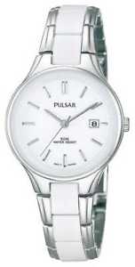 【貨物輸送無料】pulsar womens white ceramic amp; stainless steel ph7267x1 watch  16
