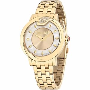 【送料無料】just cavalli,orologio donna,r7253598502,spire,cassa 40mm,oro,madre perla,zirconi