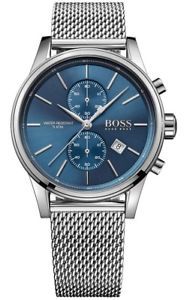 【送料無料】brand hugo boss blue jet mesh stainless steel chrono men watch hb1513441|hokushin