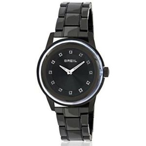 【送料無料】orologio solo tempo donna breil tw1012 cassa e cinturino acciaio pvd nero swarov|hokushin