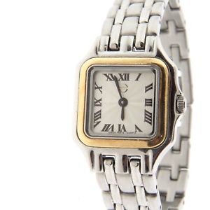 【送料無料】steel by design stainless square watch 18k solid gold bezel swiss parts 725|hokushin