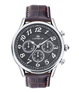 【送料無料】elegante orologio svizzero uomo lorenz cronografo in pelle lista 249 30022bb|hokushin