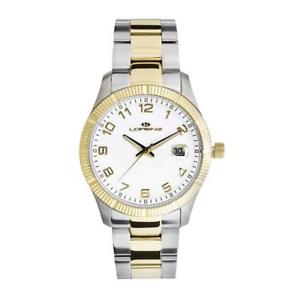 【貨物輸送無料】orologio uomo lorenz classic 026979aa bianco bracciale bicolor acciaio gold