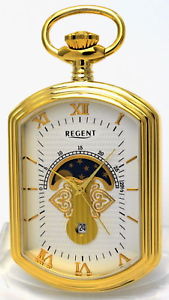 【送料無料】elegante regent mondphasentaschenuhr neu uvp* 168,00 eur|hokushin
