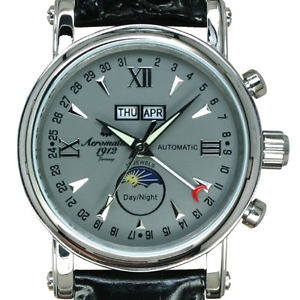 【送料無料】automatik kalenderuhr daydatemonthsecsunmoon a1405