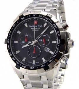 【送料無料】swiss alpine military by grovana 70439137 herren uhr chrono edelstahl neu｜hokushin